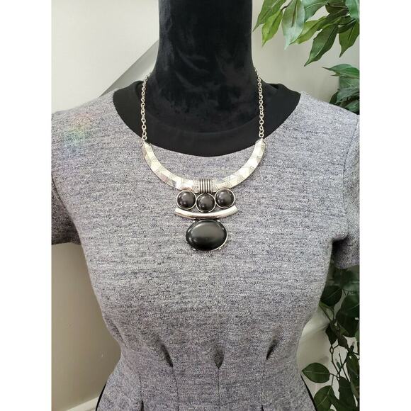 Madewell Women's Solid Gray Cotton Short Sleeve Round Neck Knee Length Dress 4 - Picture 2 of 11